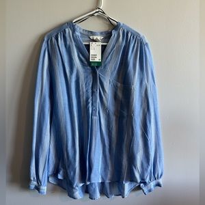 NWT H&M Long Sleeve V-neck Striped Blouse